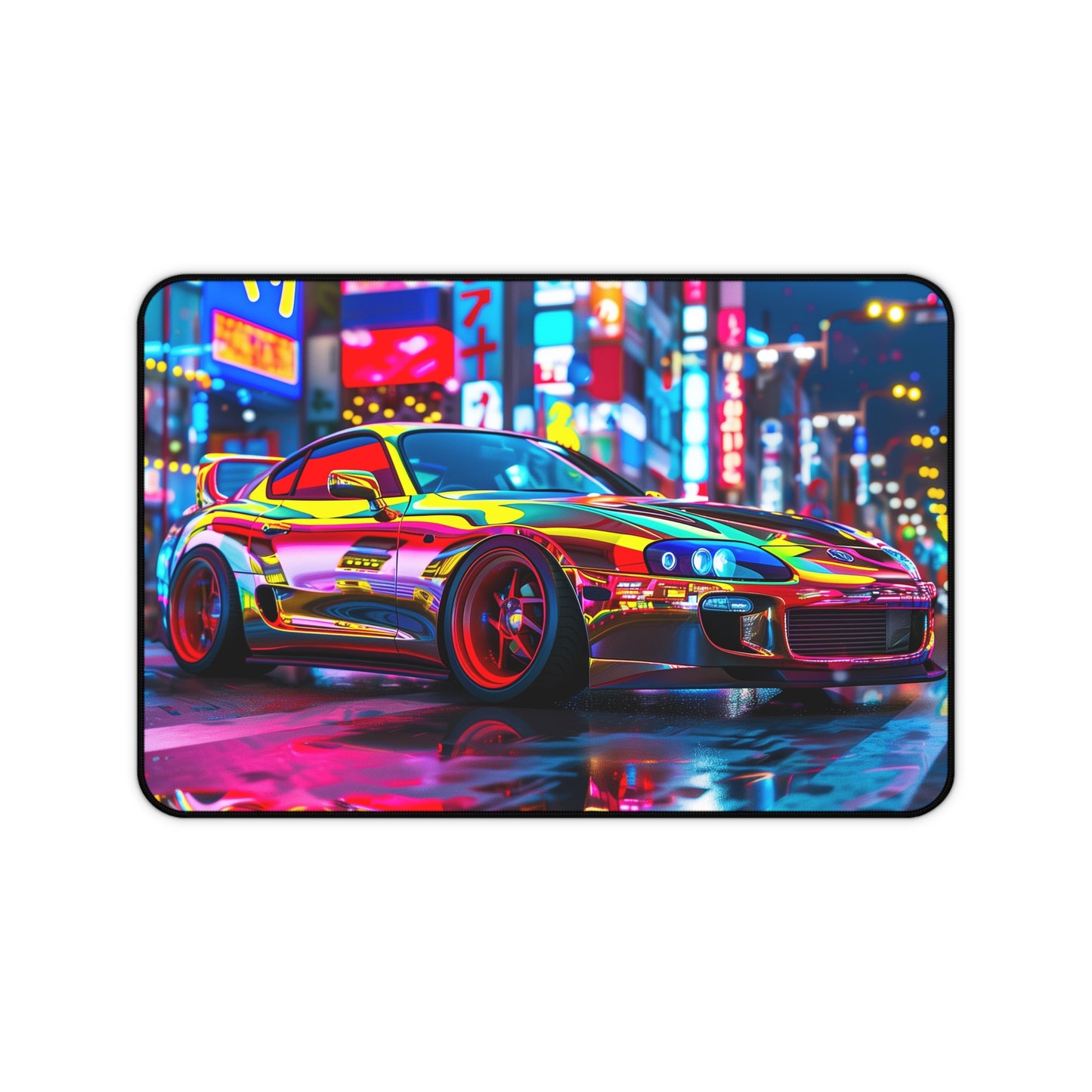 Orange Toyota Supra Mouse Pad Vibrant City Desk Mat MK4 Supra