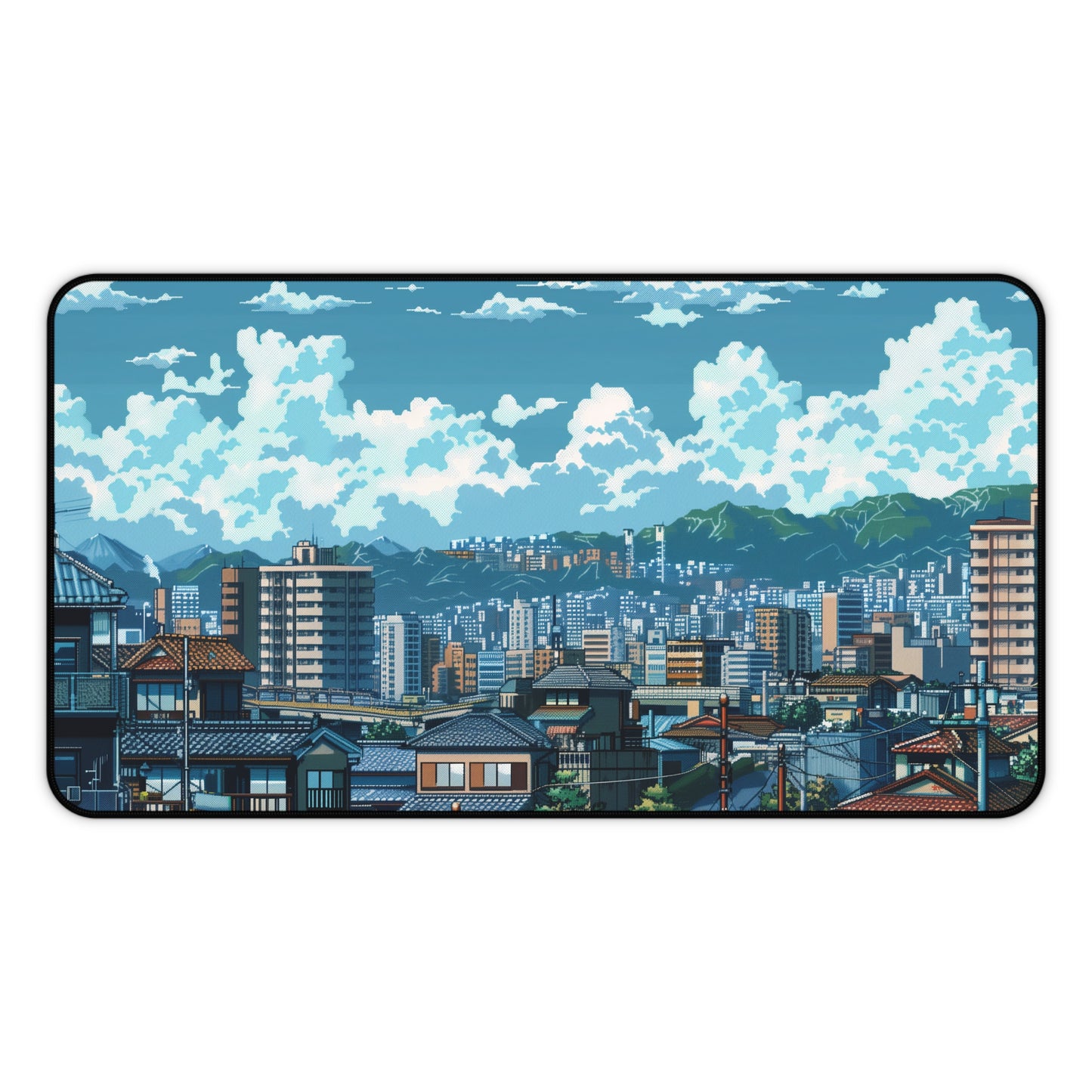 City Mouse Pad Japan City Retro Style Desk Mat 8 Bit Mouse Pad Mouse Mat