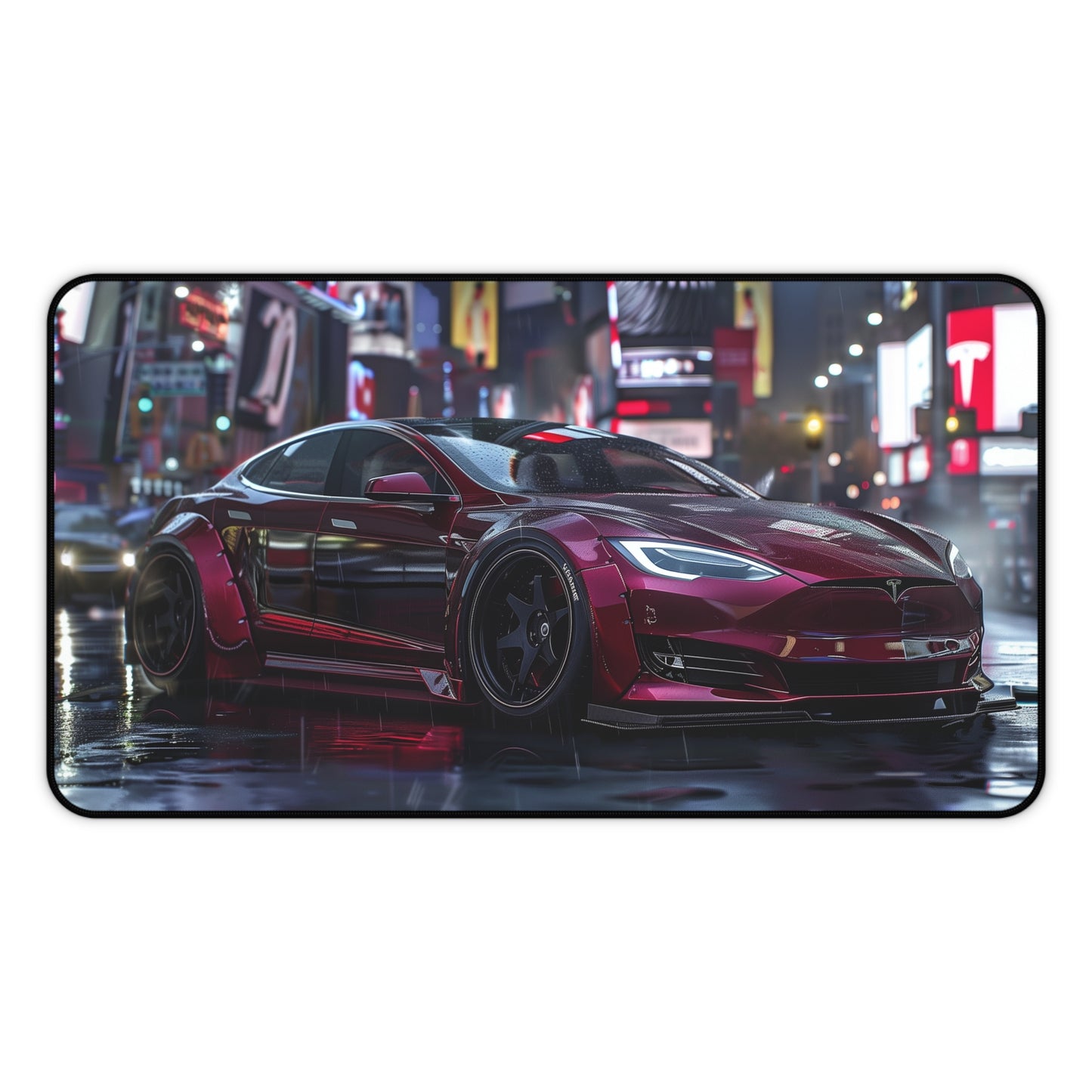 Tesla Model S Widebody Mouse Mat - Futuristic City Design