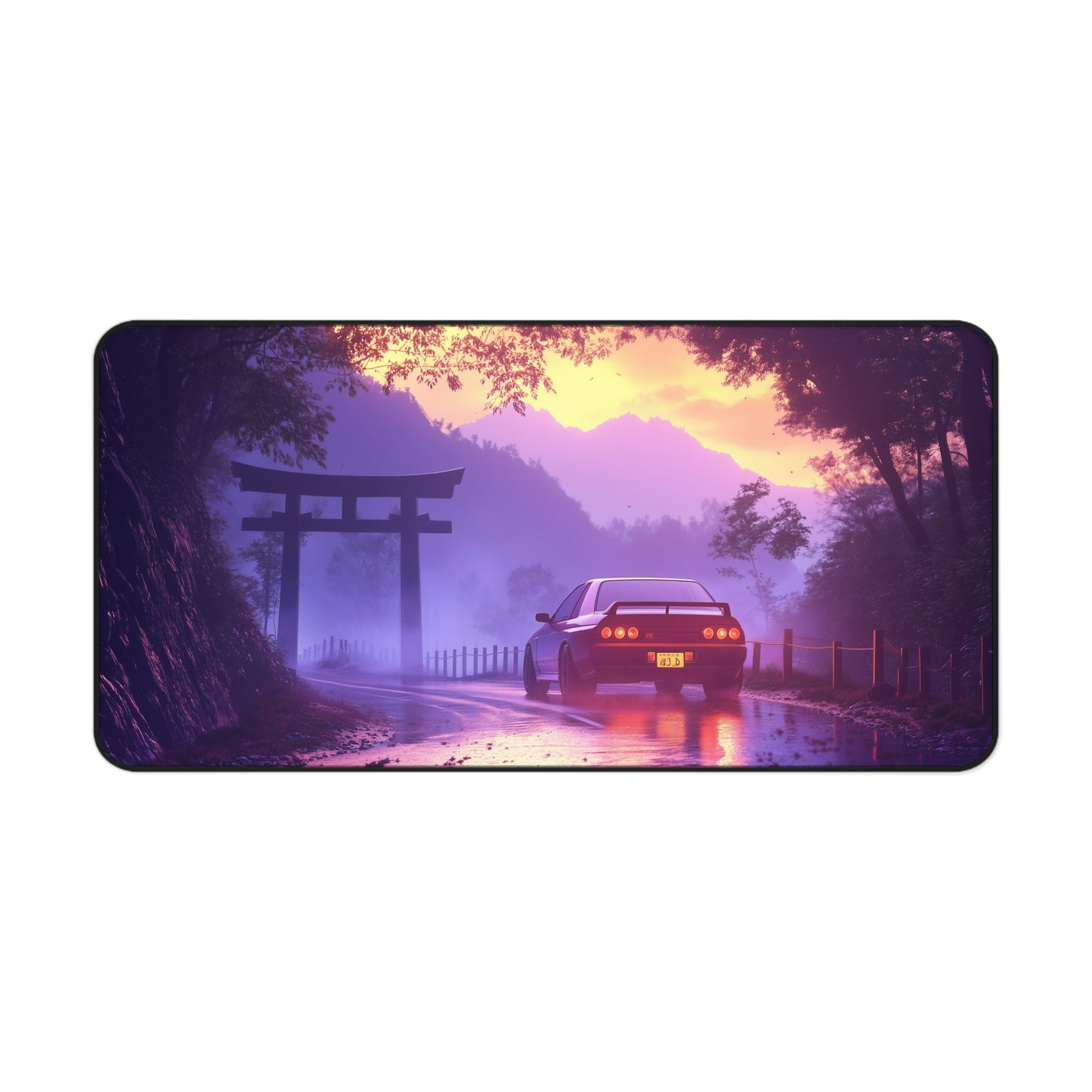 Skyline R32 Desk Mat - JDM Car Mouse Pad with Japanese Mountain Road Design