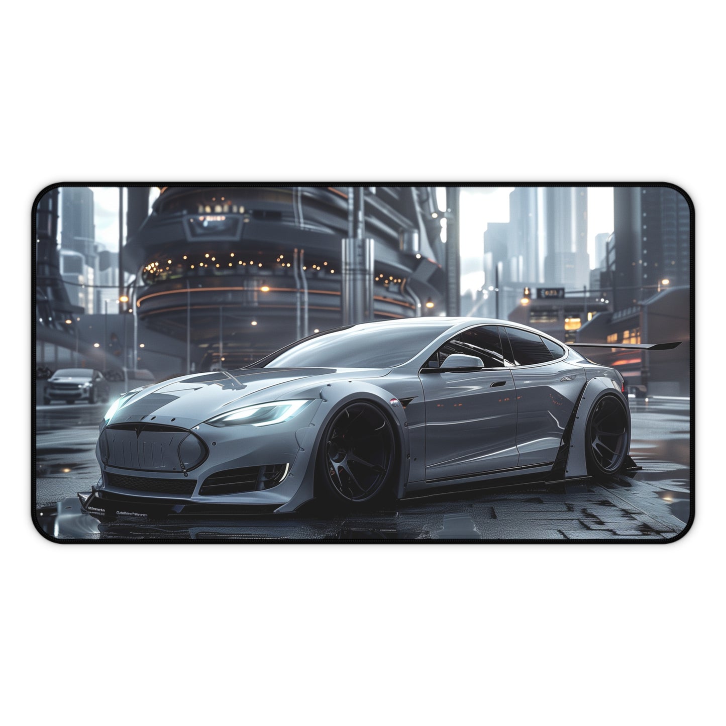 Tesla Model S Widebody Mouse Mat - Futuristic City Design