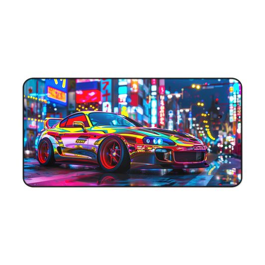 Orange Toyota Supra Mouse Pad Vibrant City Desk Mat MK4 Supra