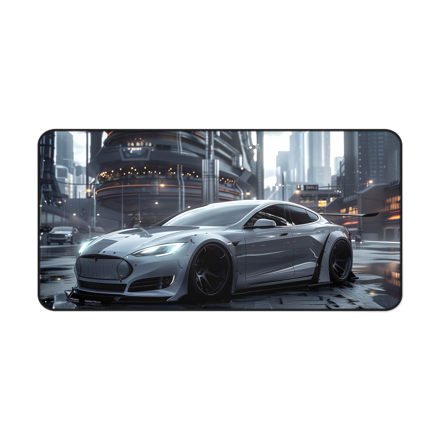 Tesla Model S Widebody Mouse Mat - Futuristic City Design