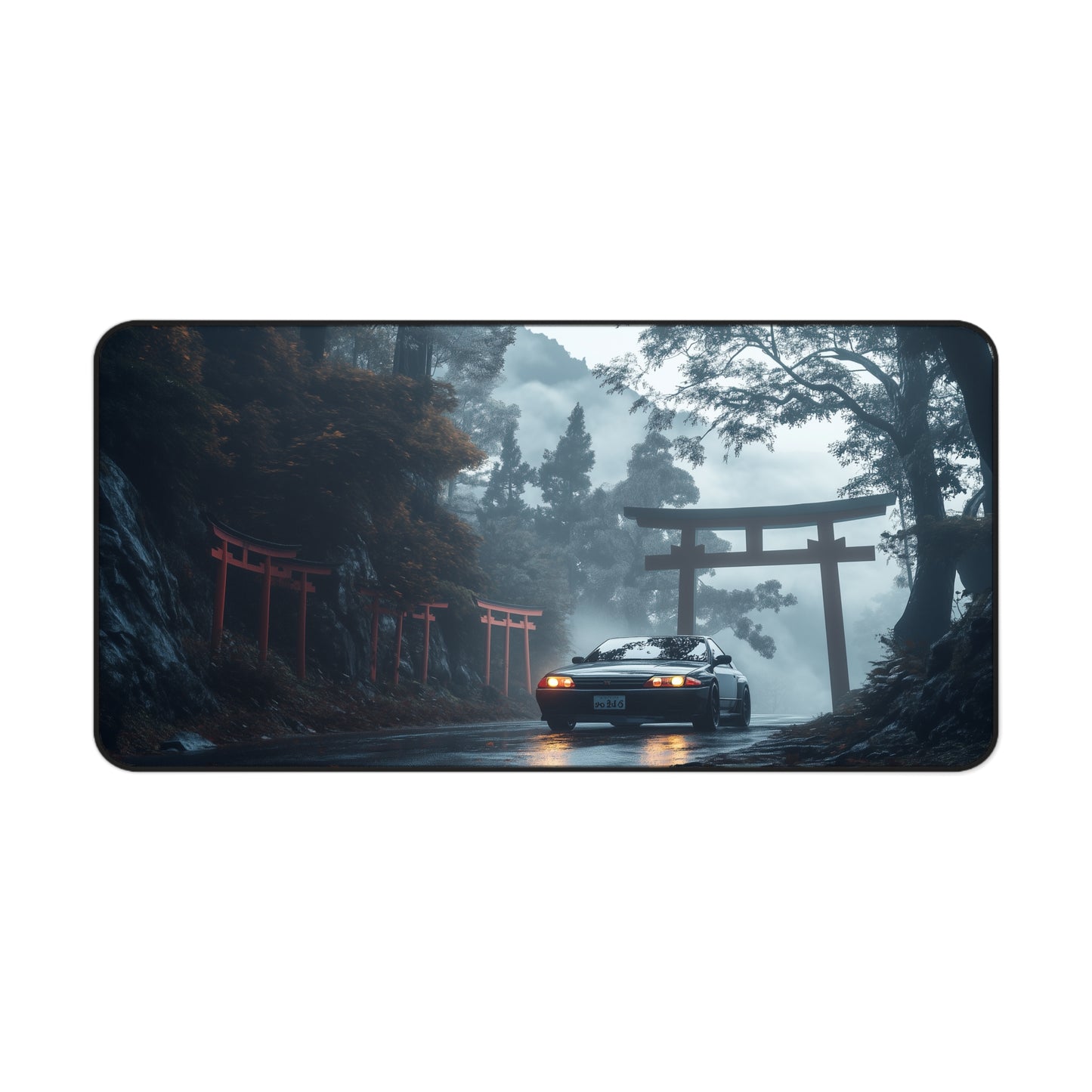 Large Gaming Mouse Pad with Nissan Skyline R32 - Japanese Road Scene, Perfect Desk Mat for JDM Car Fans and JDM Gifts