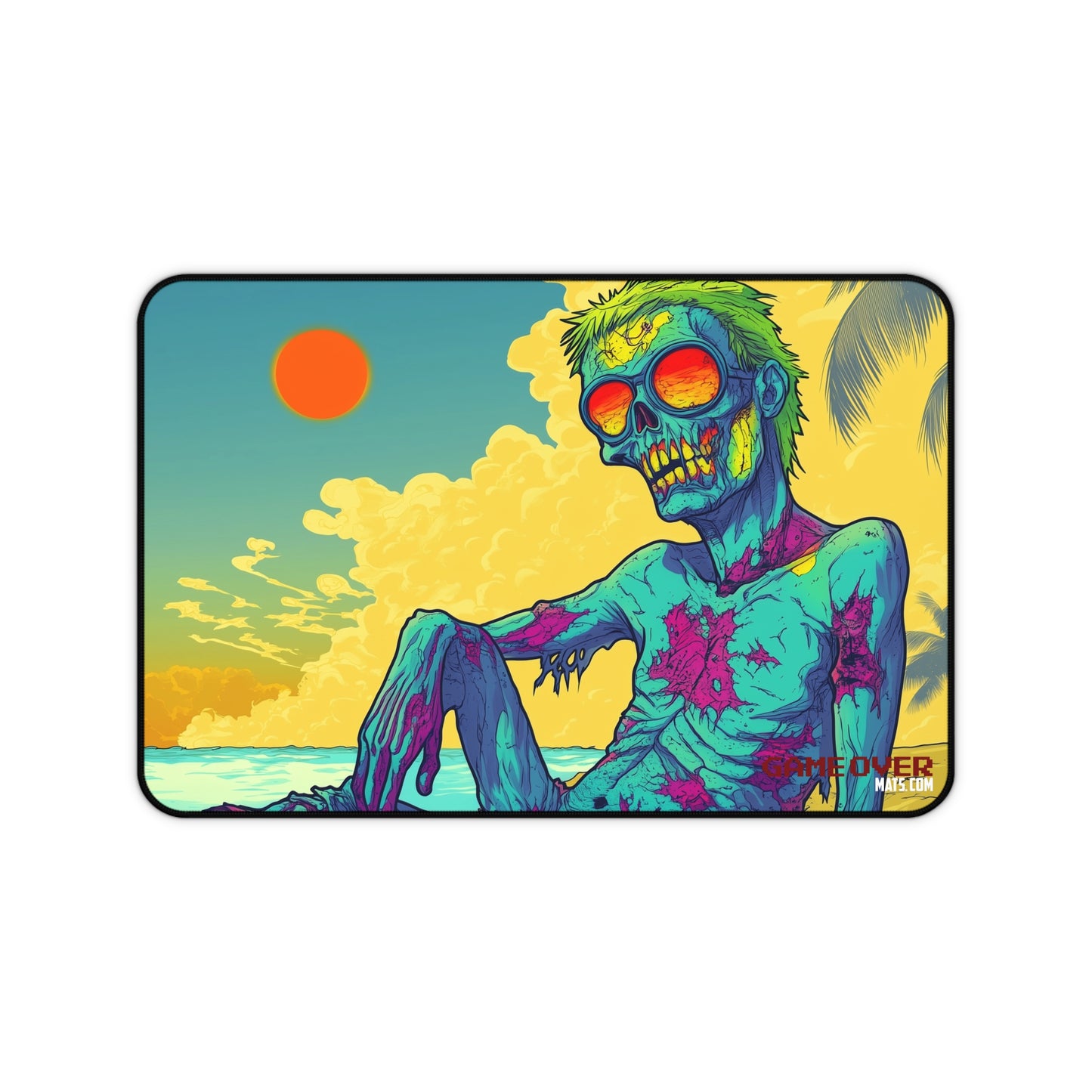 Zombie Sunbathing Beach Gaming Mat | Cartoon Zombie Desk Mat