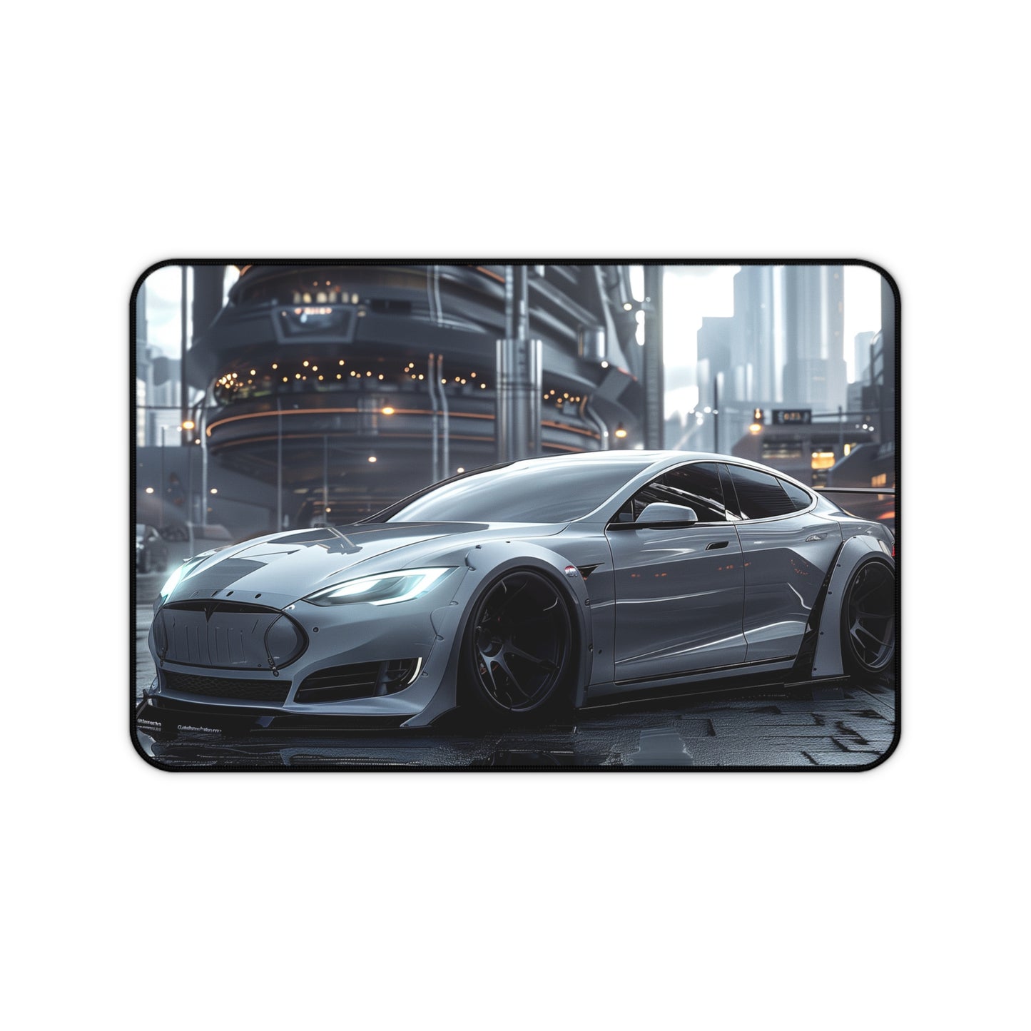 Tesla Model S Widebody Mouse Mat - Futuristic City Design