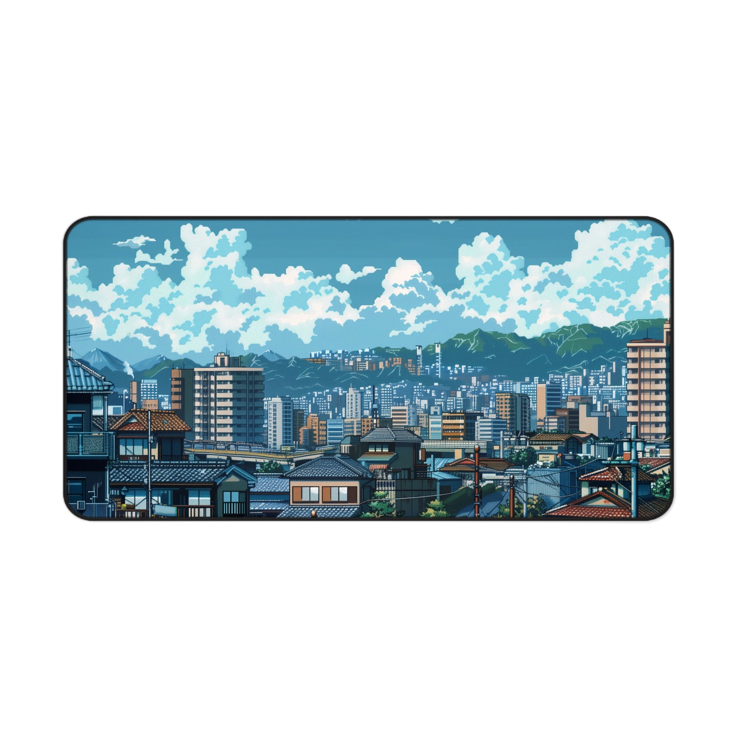 City Mouse Pad Japan City Retro Style Desk Mat 8 Bit Mouse Pad Mouse Mat