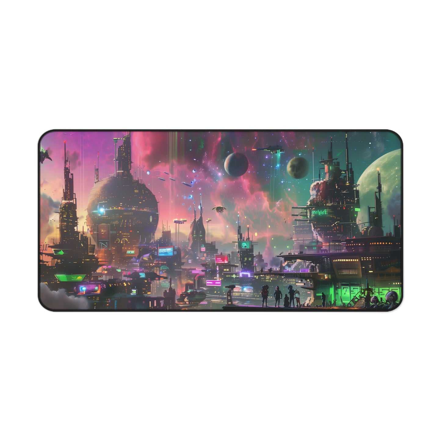 Space City Mouse Mat Vibrant Nebula Design