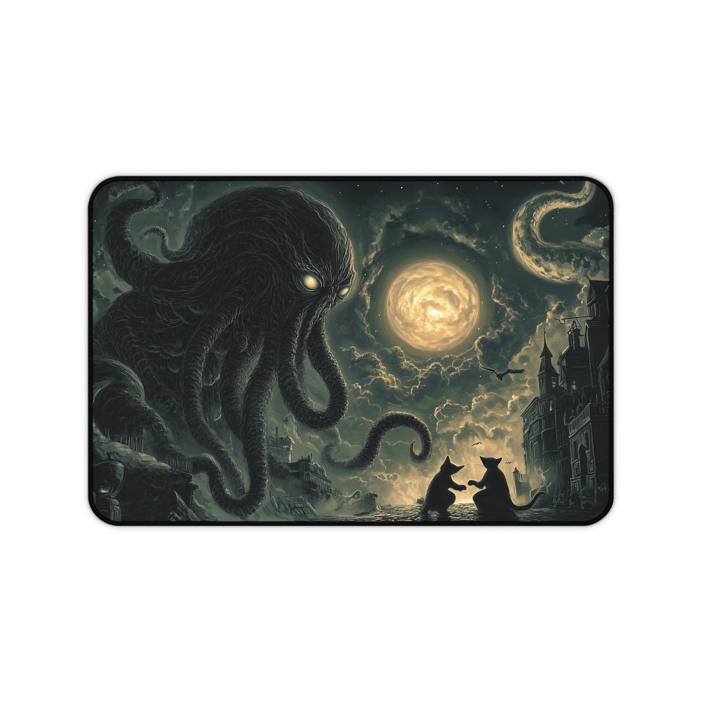 The Call of Cthulhu Cat Mouse Mat - Large Desk Pad for Gamers - Lovecraft-Inspired Office Mat