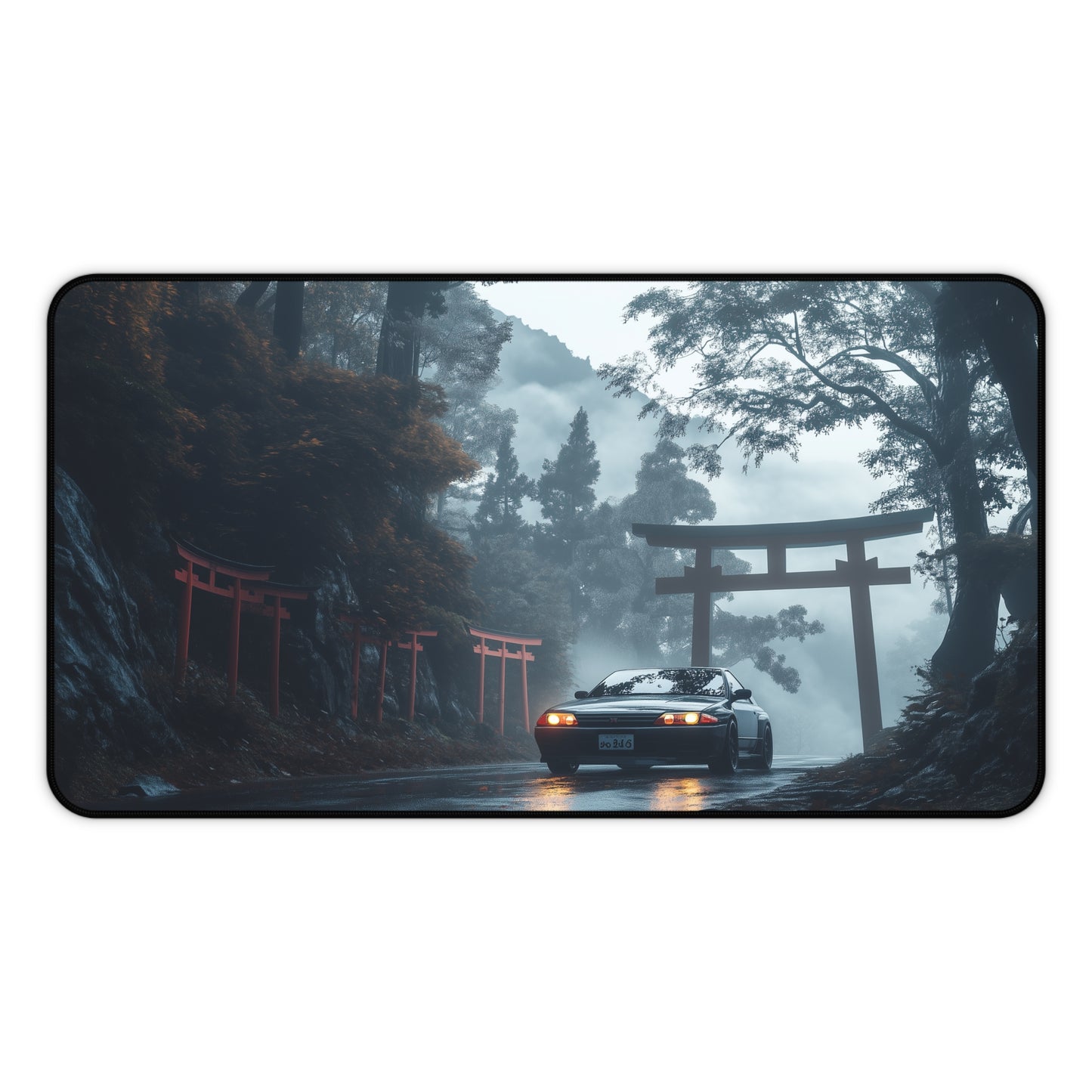 Large Gaming Mouse Pad with Nissan Skyline R32 - Japanese Road Scene, Perfect Desk Mat for JDM Car Fans and JDM Gifts