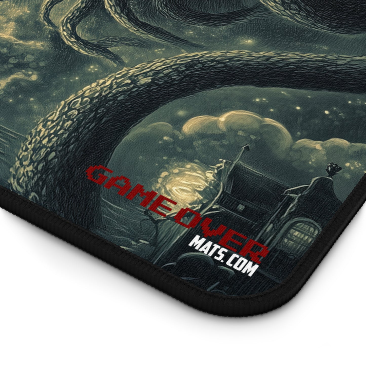 Cthulhu Cat Desk Mat - Large Mouse Pad Inspired by H.P. Lovecraft - Cosmic Horror & Cat Art