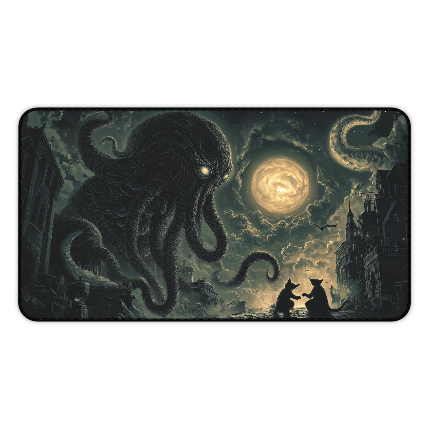 The Call of Cthulhu Cat Mouse Mat - Large Desk Pad for Gamers - Lovecraft-Inspired Office Mat