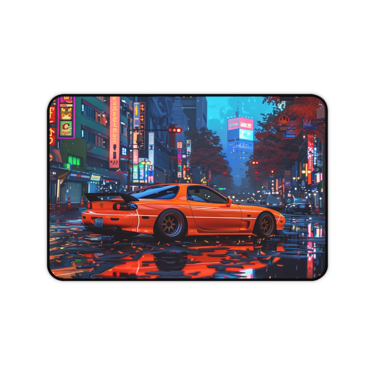 Mazda RX7 Third Generation Mouse Mat | Vibrant City Backdrop Design