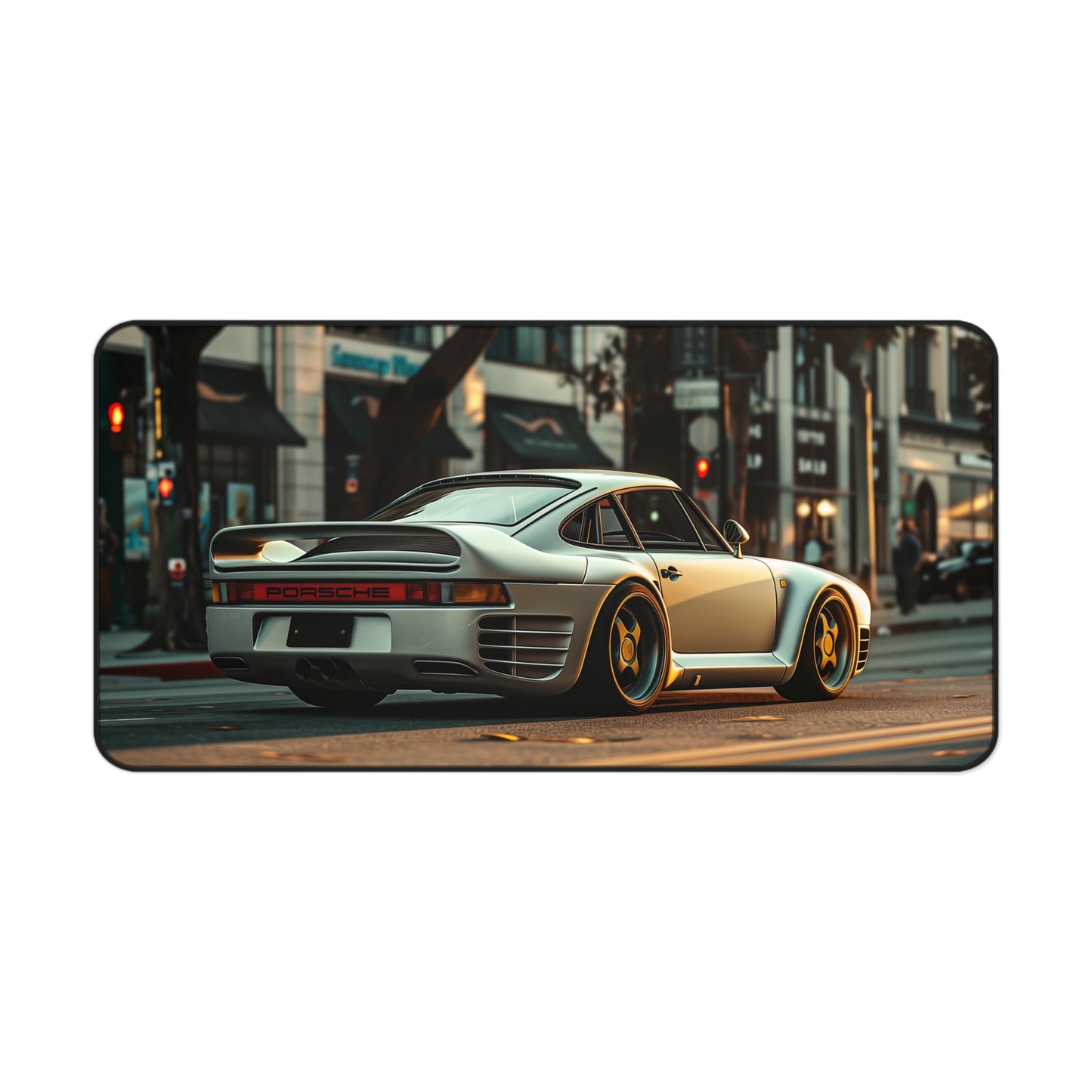 Porsche 959 Large Mouse Mat - Urban City Skyline Car Desk Pad