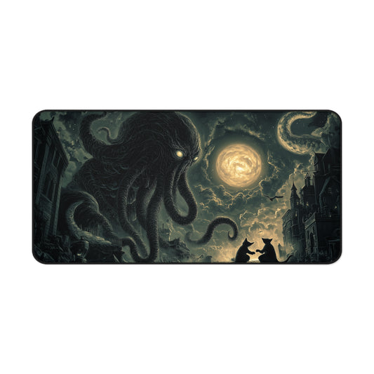 The Call of Cthulhu Cat Mouse Mat - Large Desk Pad for Gamers - Lovecraft-Inspired Office Mat