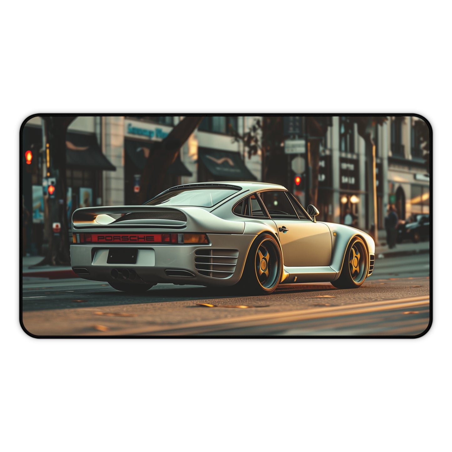 Porsche 959 Large Mouse Mat - Urban City Skyline Car Desk Pad