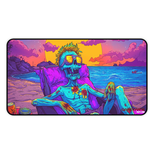 Cartoon Style Zombie Sunbathing Beach Mat | Zombie Fans