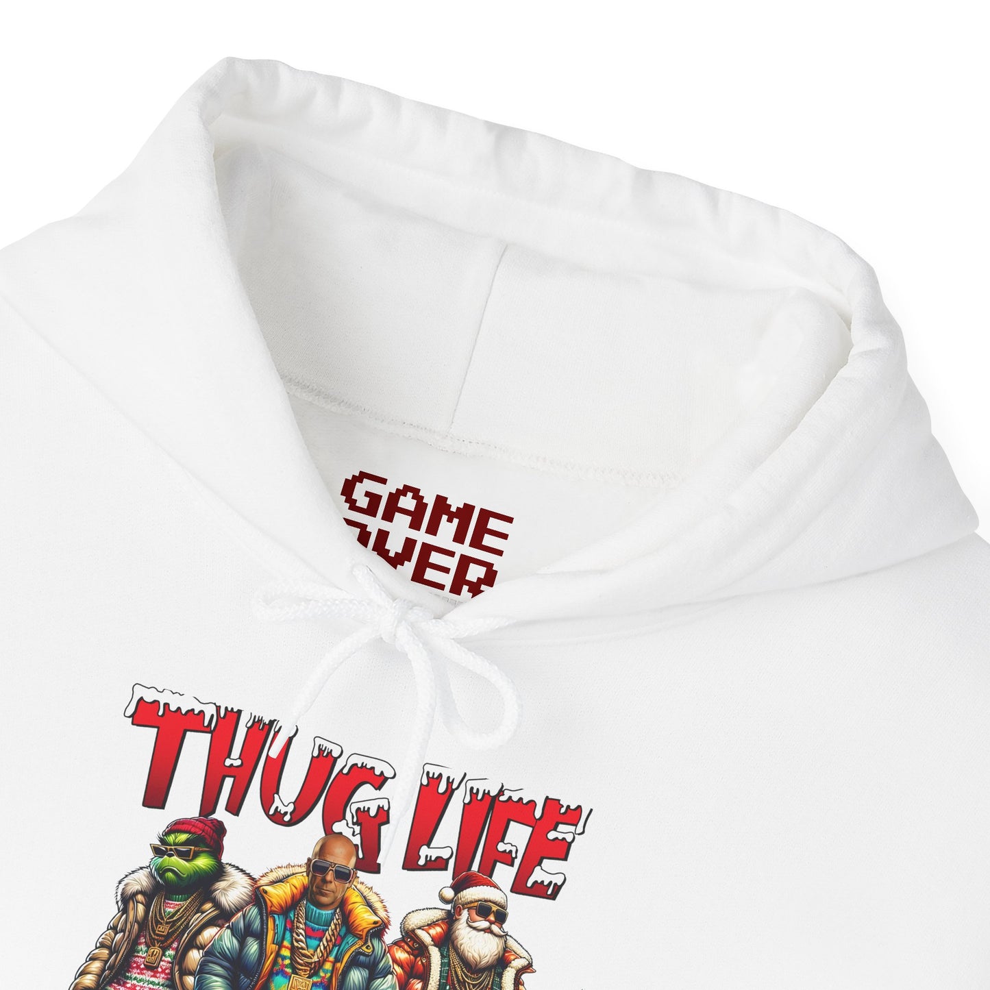 Christmas Thug Life Hoodie - Grinch, Bruce Willis, Kevin McCallister, Elf, Santa Claus - Funny Ugly Holiday Sweater, Xmas Party Shirt