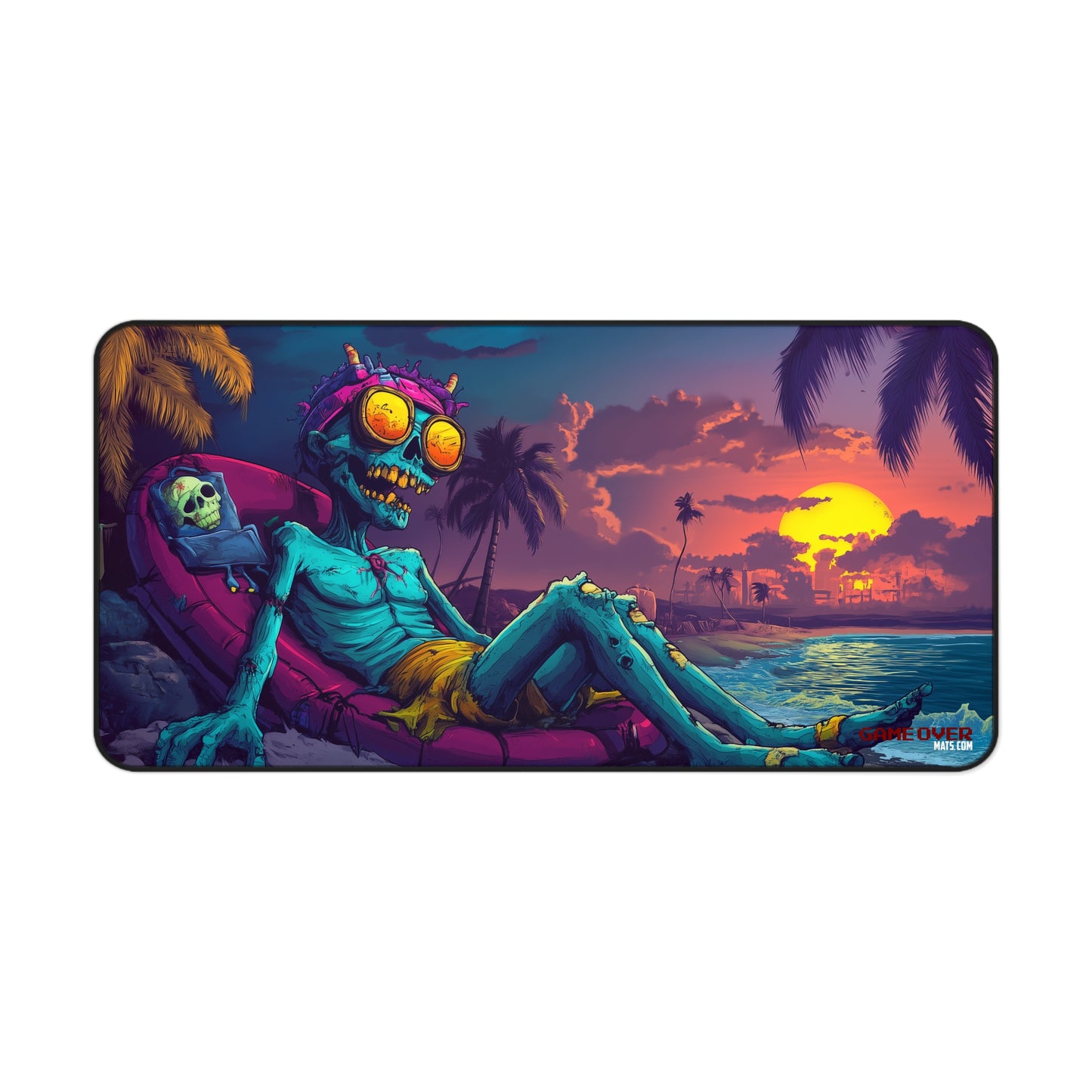 Cartoon Zombie Beach Mouse Mat | Quirky and Vibrant Gaming