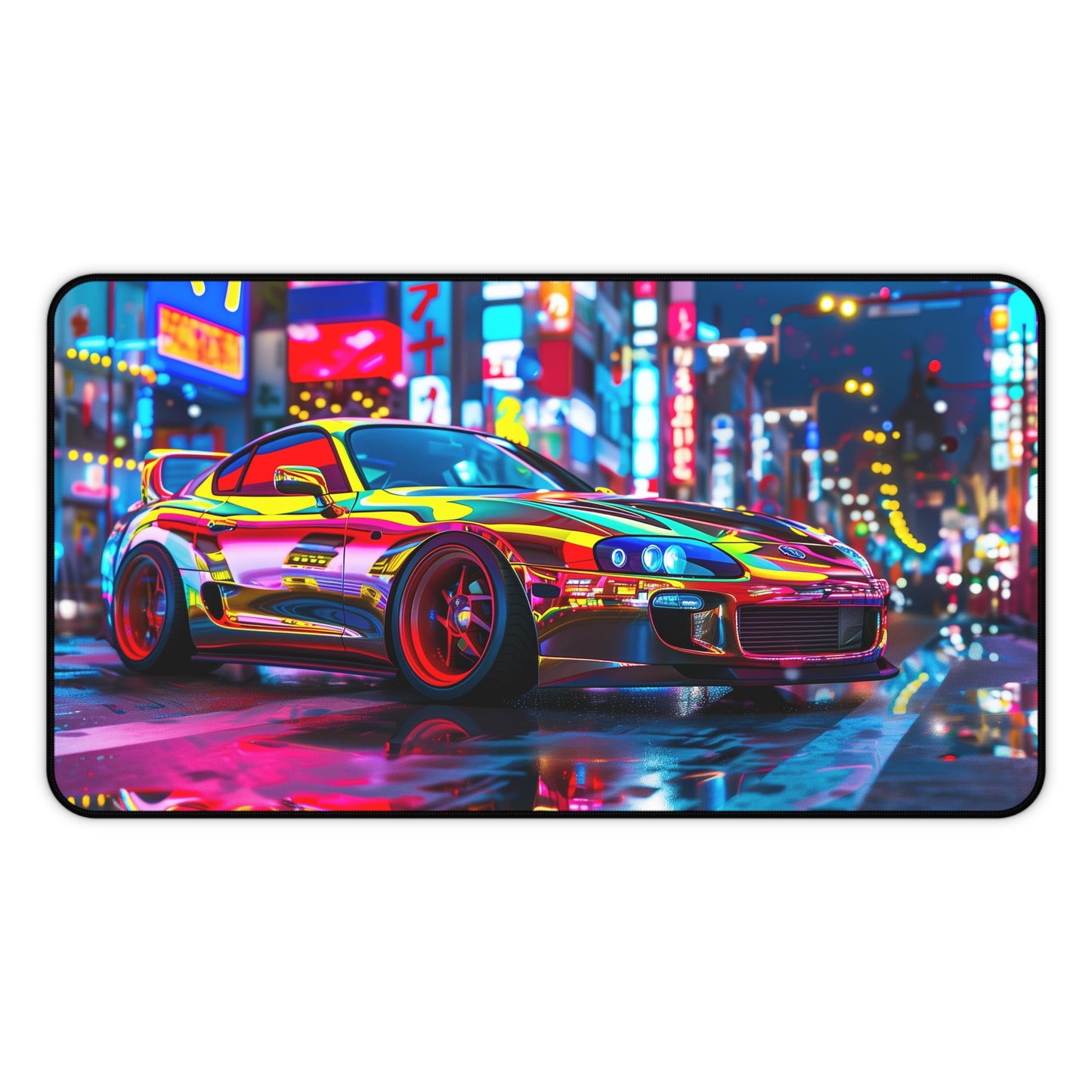 Orange Toyota Supra Mouse Pad Vibrant City Desk Mat MK4 Supra