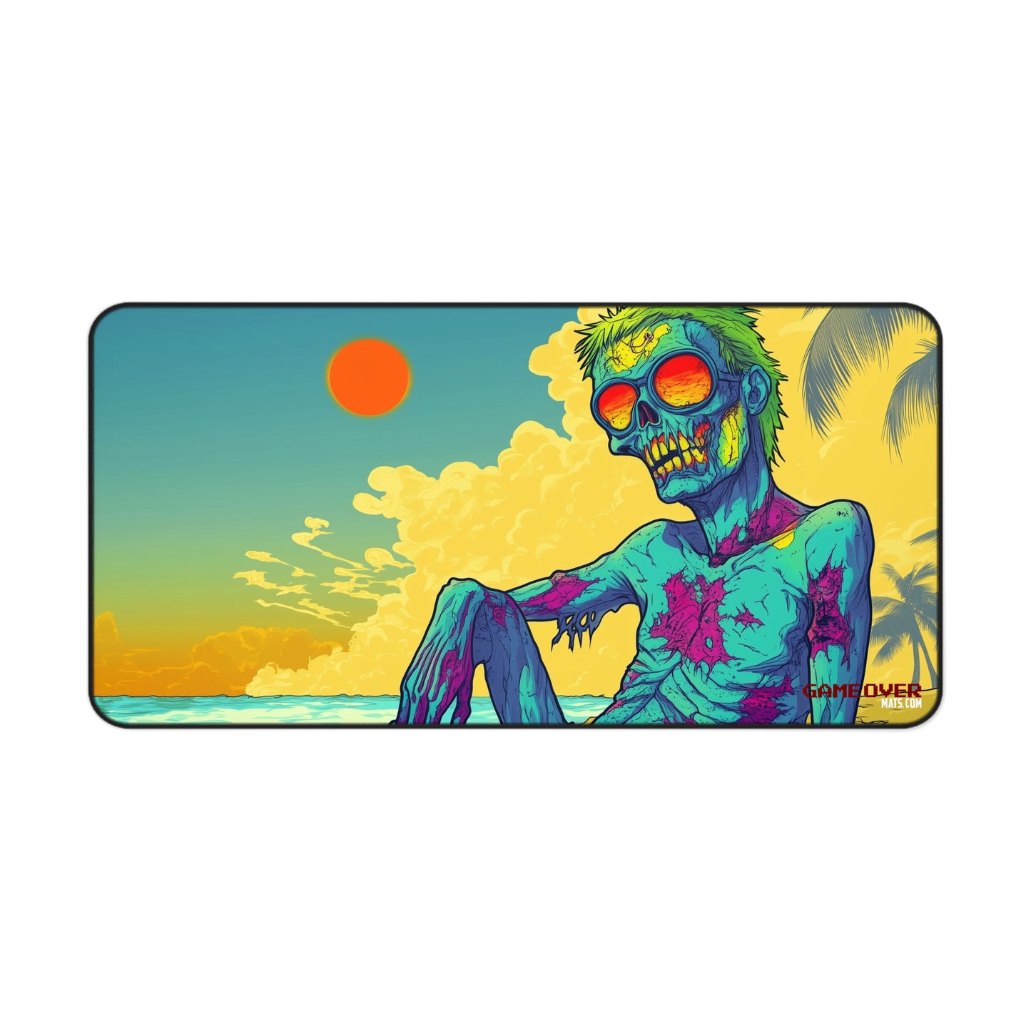 Zombie Sunbathing Beach Gaming Mat | Cartoon Zombie Desk Mat