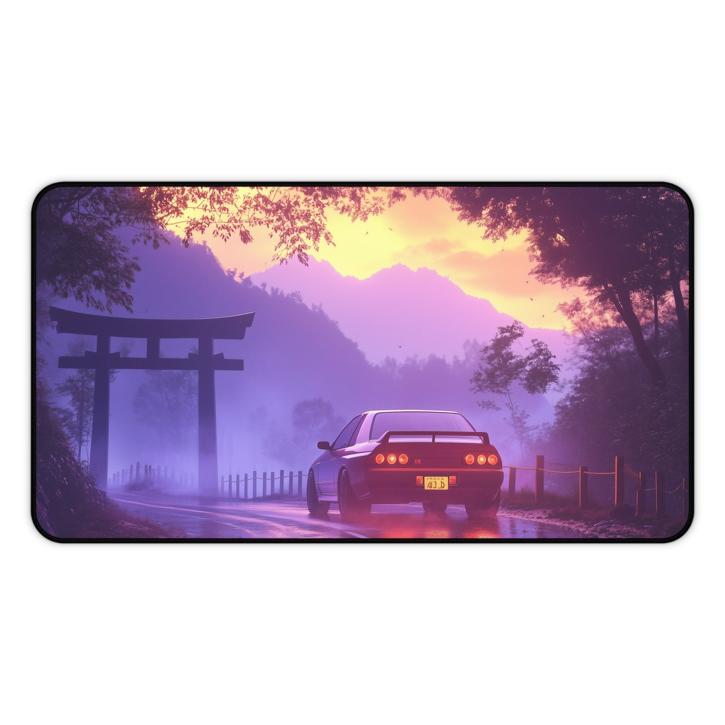 Skyline R32 Desk Mat - JDM Car Mouse Pad with Japanese Mountain Road Design