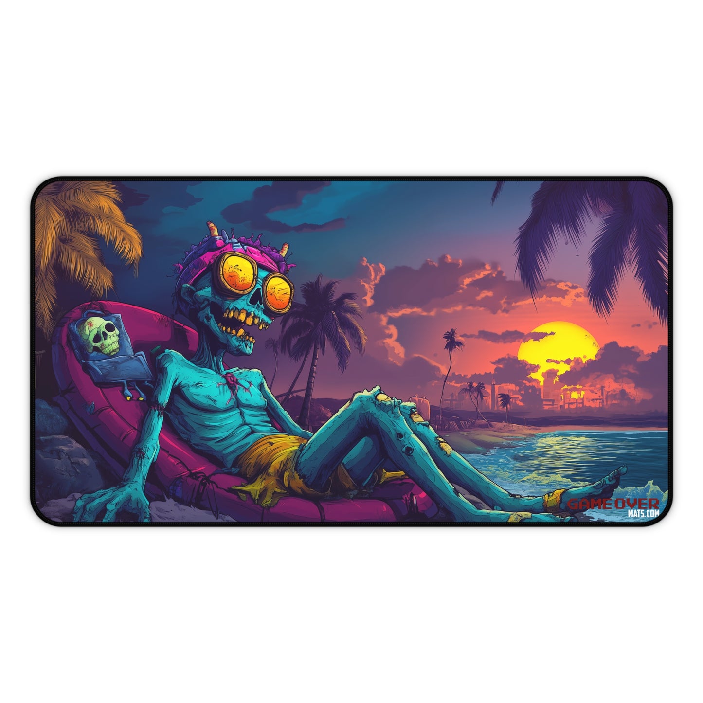 Cartoon Zombie Beach Mouse Mat | Quirky and Vibrant Gaming