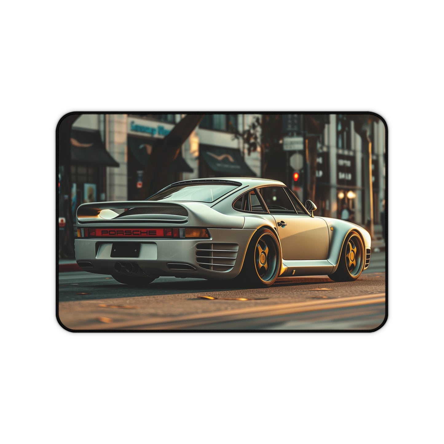 Porsche 959 Large Mouse Mat - Urban City Skyline Car Desk Pad