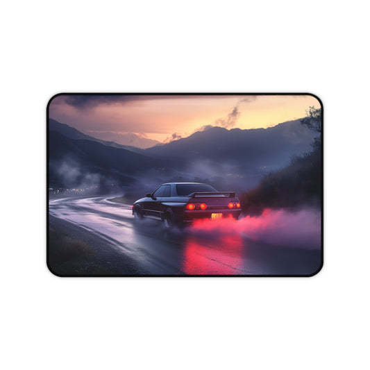 Nissan R32 Skyline Mouse Pad - JDM Car Desk Mat for Gamers, Japanese Mountain Road Design