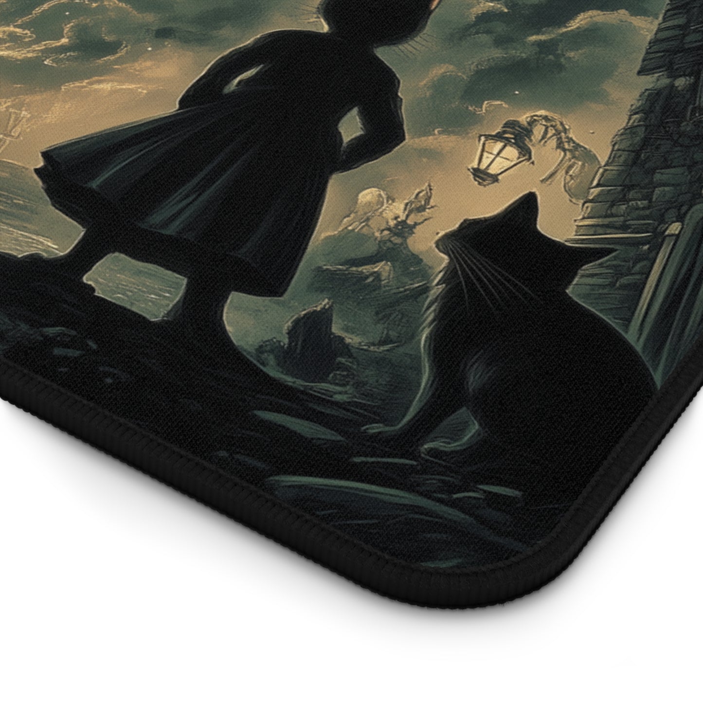 Large Cthulhu Cat Mouse Mat - H.P. Lovecraft Desk Pad - Gamer Mouse Pad with Cosmic Horror Art