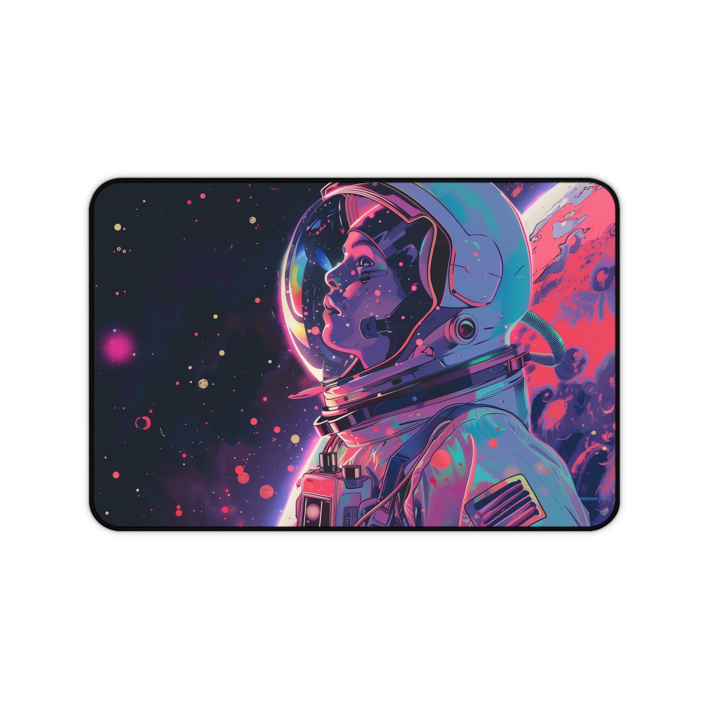 Vibrant Astronaut Mouse Mat - Cosmic Space Explorer Galaxy Design